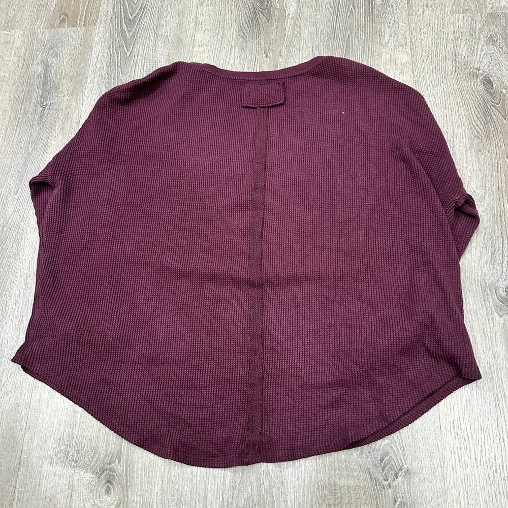 WE THE FREE Sweater Women's XL Burgundy Waffle Knit Oversized Knit Sweater - Picture 3 of 13